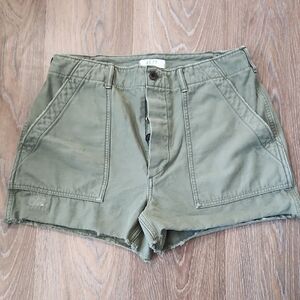 AE77 American Eagle Olive Green Cargo Shorts for Women